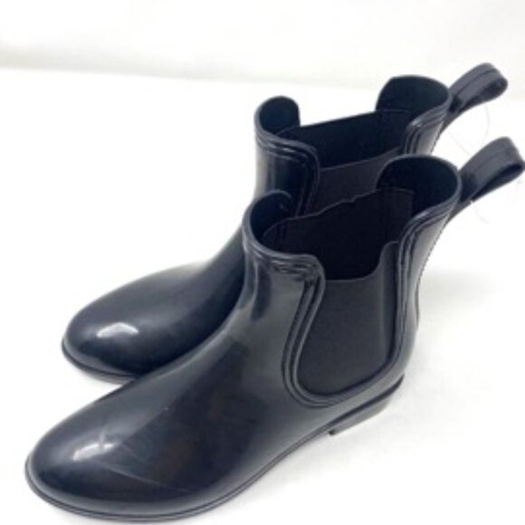 INC International Concepts Raelynn Ankle Boots Glossy Black Rain Boot Size 5 - Picture 7 of 10
